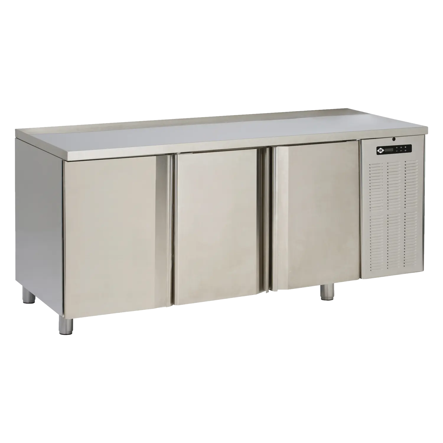 Stůl chladicí elektrický GN1/1, 3 dveře, deska bez lemu, nerez 230V | RM - SCH
